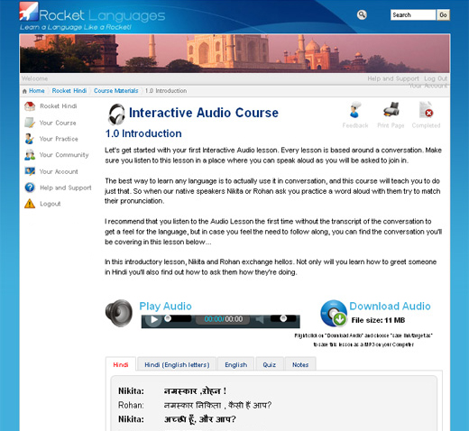 hindi interactive learning course